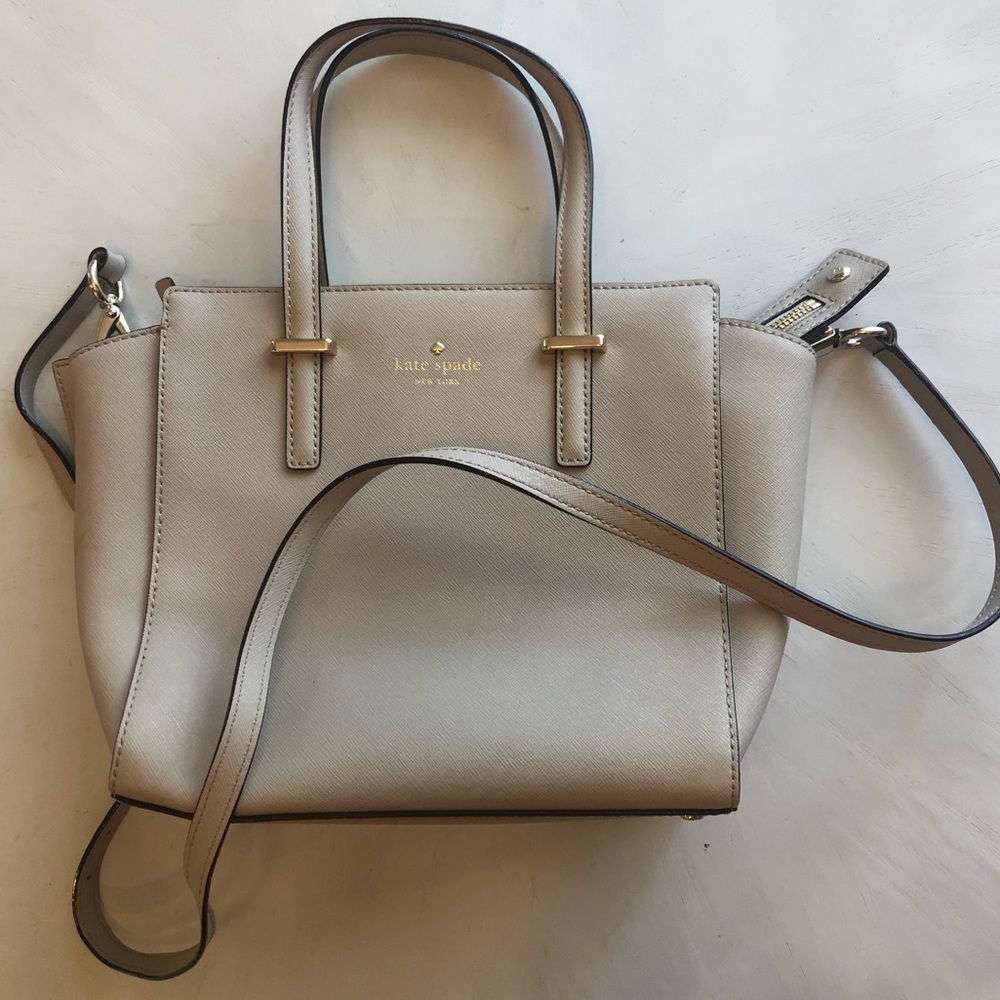 Kate Spade Tote/Crossbody Purse Creamy Gray